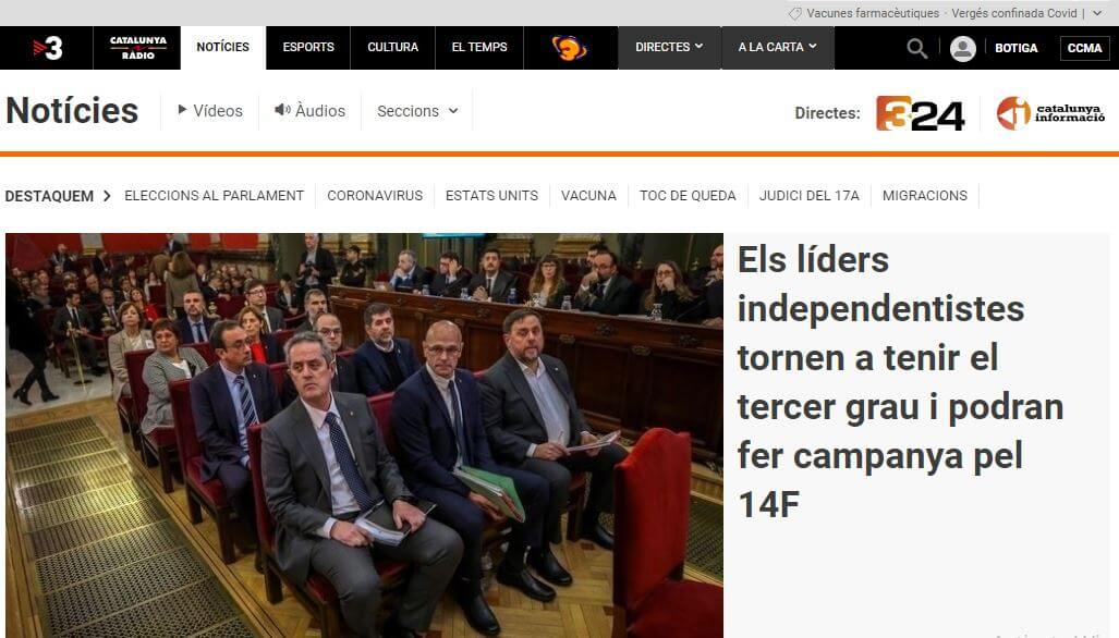 Spain newspapers 28 324 Catlunya website