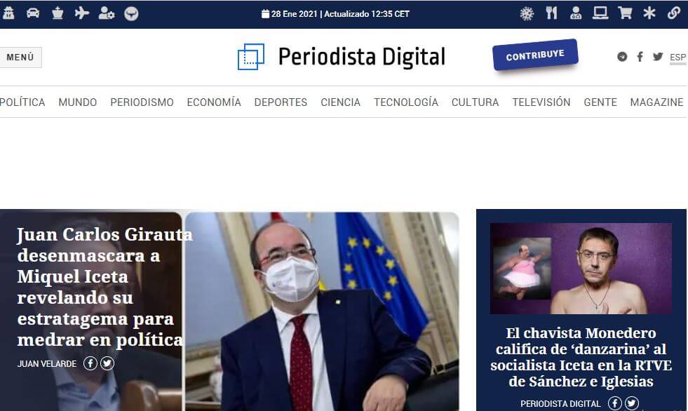 Spain newspapers 32 Periodista Digital website