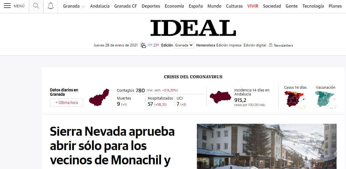 Spain newspapers 33 Ideal website