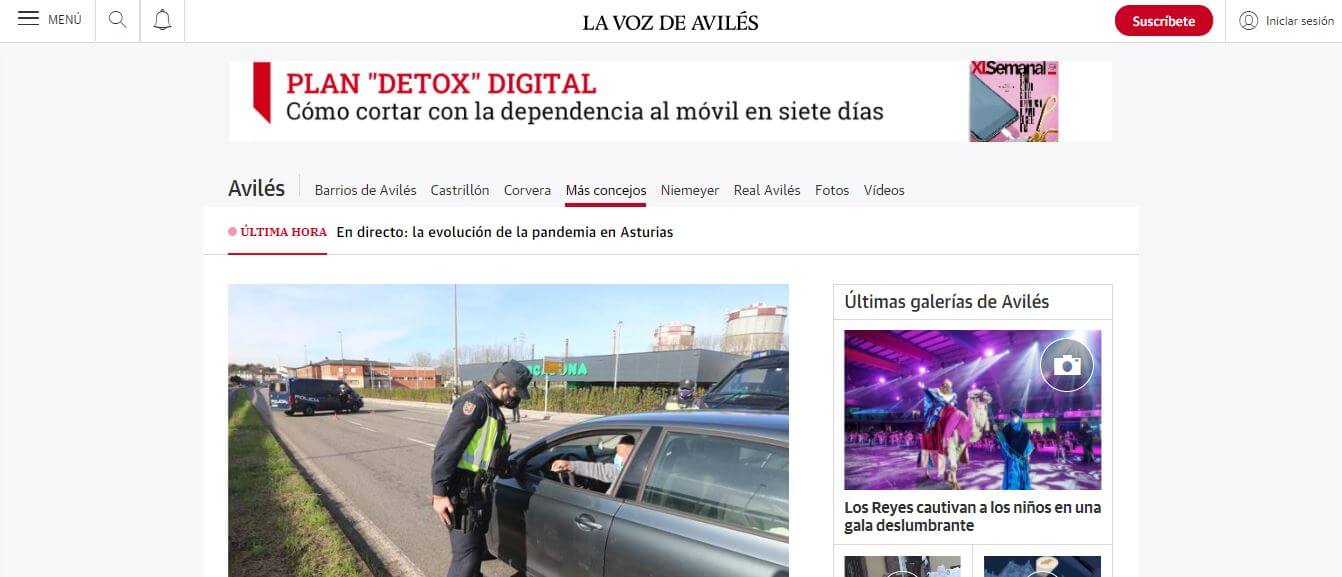 Spain newspapers 35 La Voz de Aviles website