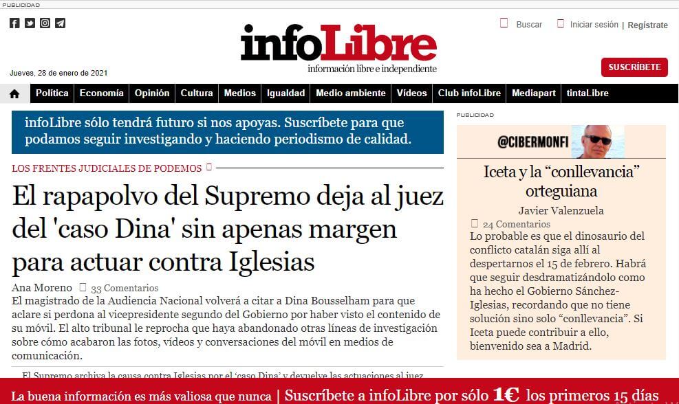 Spain newspapers 37 Info Libre website