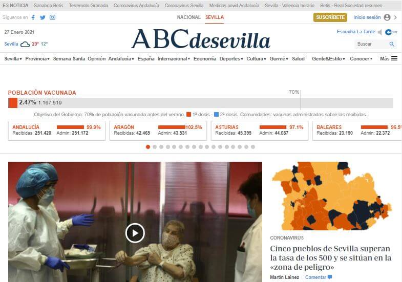 Spain newspapers 4 Abc De Sevilla website