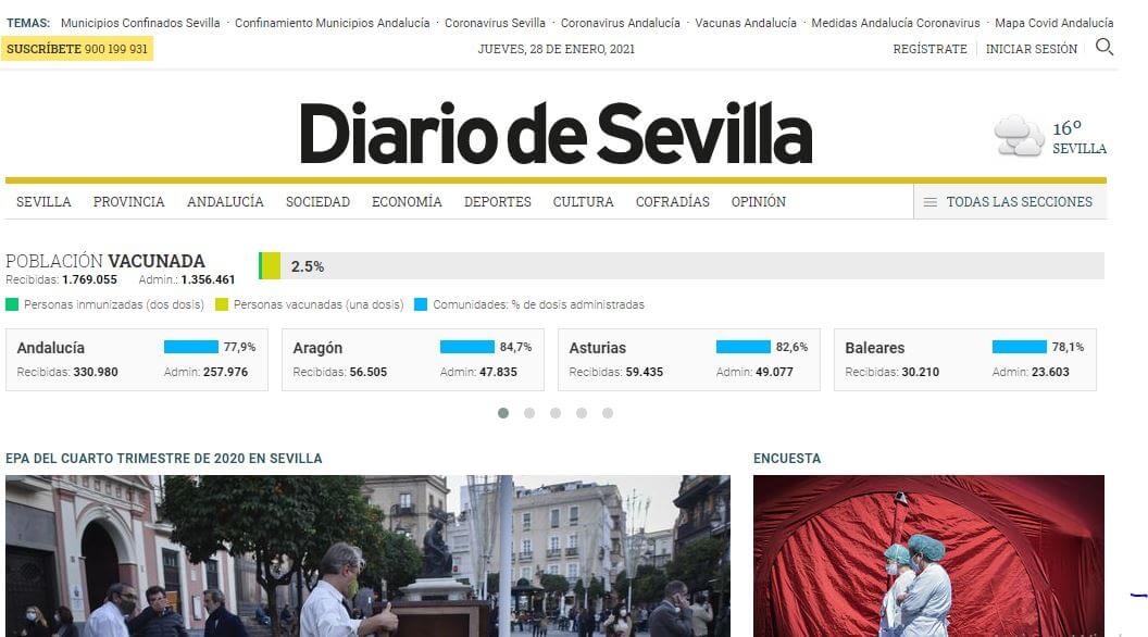Spain newspapers 44 Diario De Sevilla website