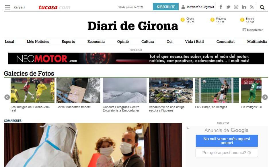 Spain newspapers 45 Diari de Girona website