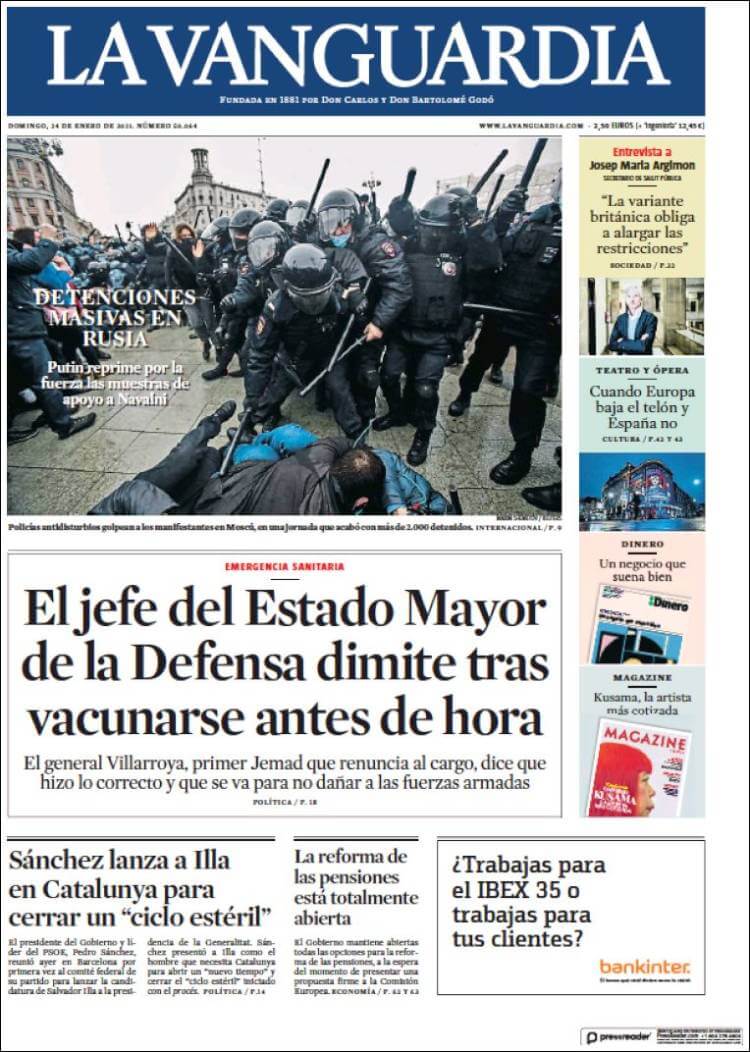 Spain newspapers 5 La Vanguardia