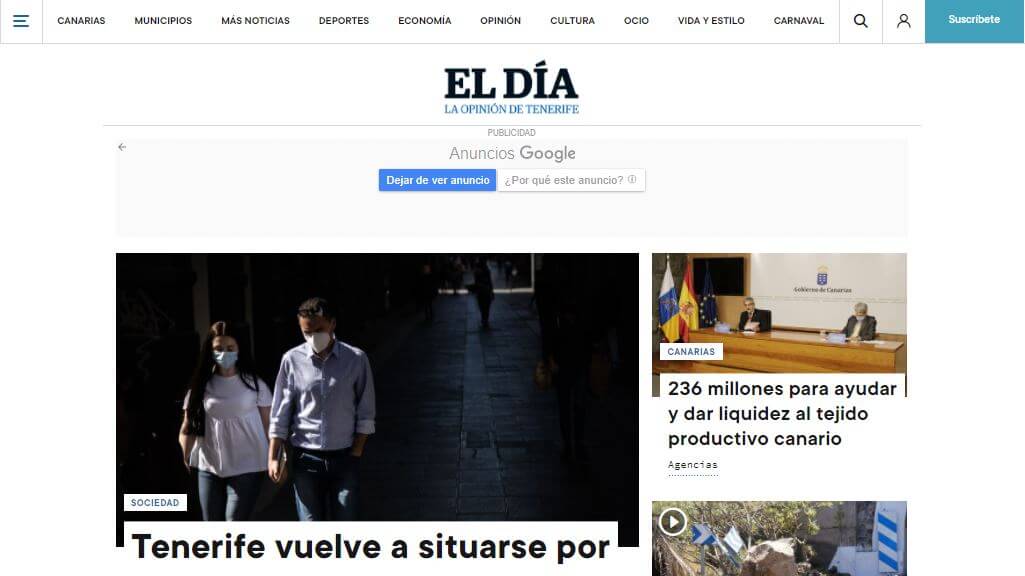 Spain newspapers 52 El Dia website