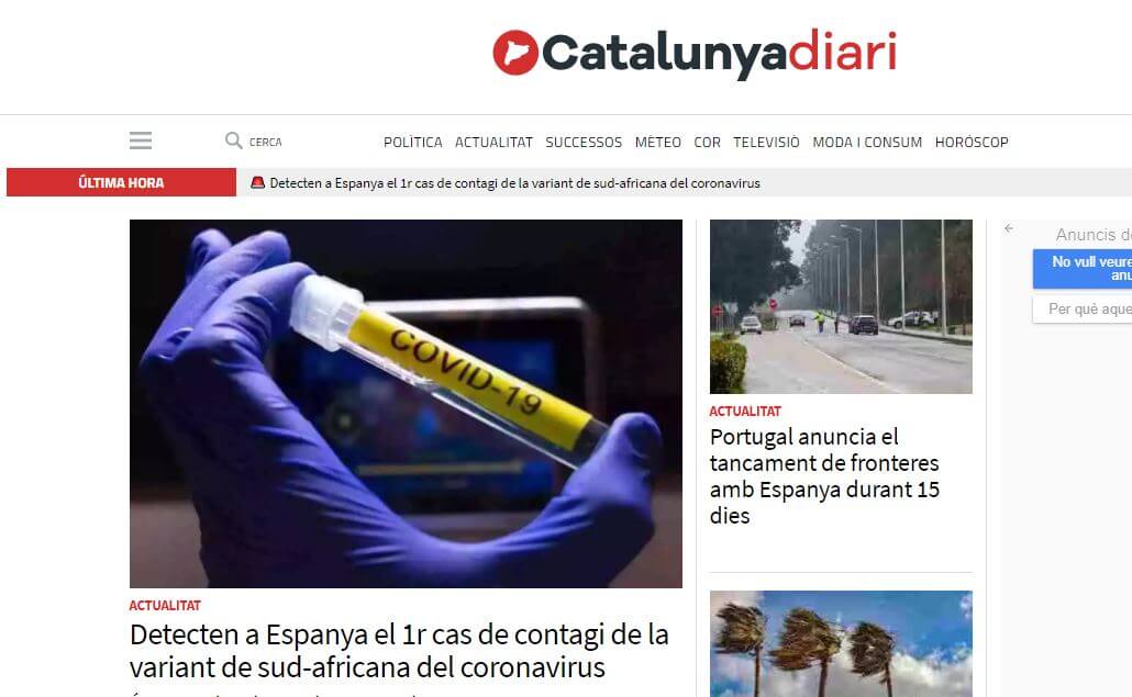 Spain newspapers 53 Catalunya Diari website