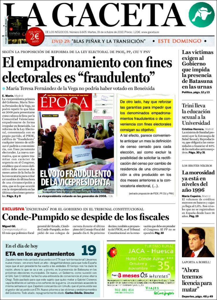 Spain newspapers 58 La Gaceta