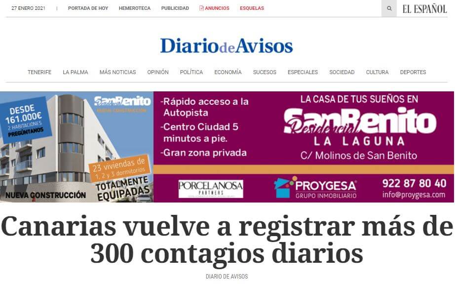Spain newspapers 6 Diario De Avisos website