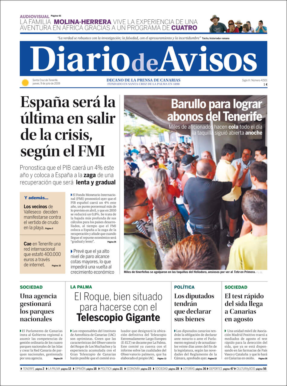Spain newspapers 6 Diario De Avisos