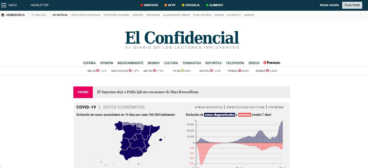 Spain newspapers 7 El Confidencial website