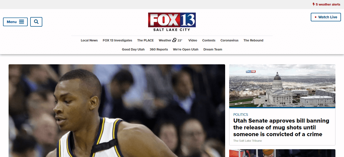 Utah Newspapers 05 Fox 13 website
