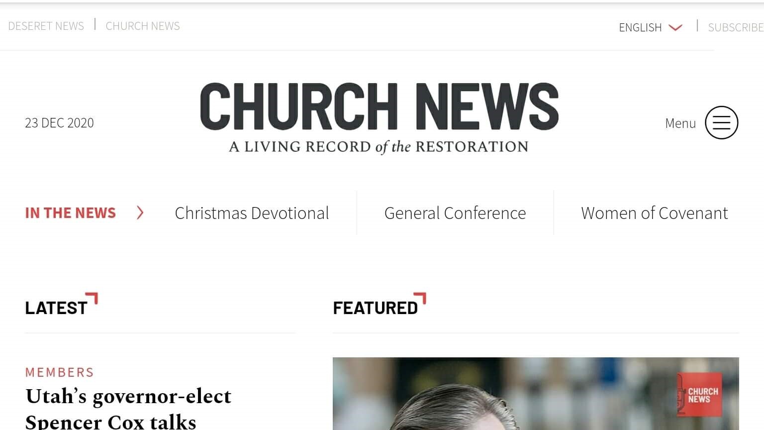 Utah Newspapers 08 The Church News Website