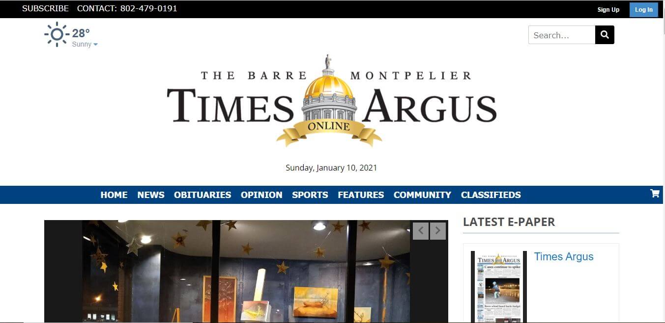 Vermont Newspapers 07 Barre Montpelier Times Argus Website