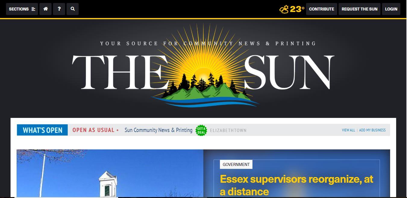 Vermont Newspapers 09 The Sun Website