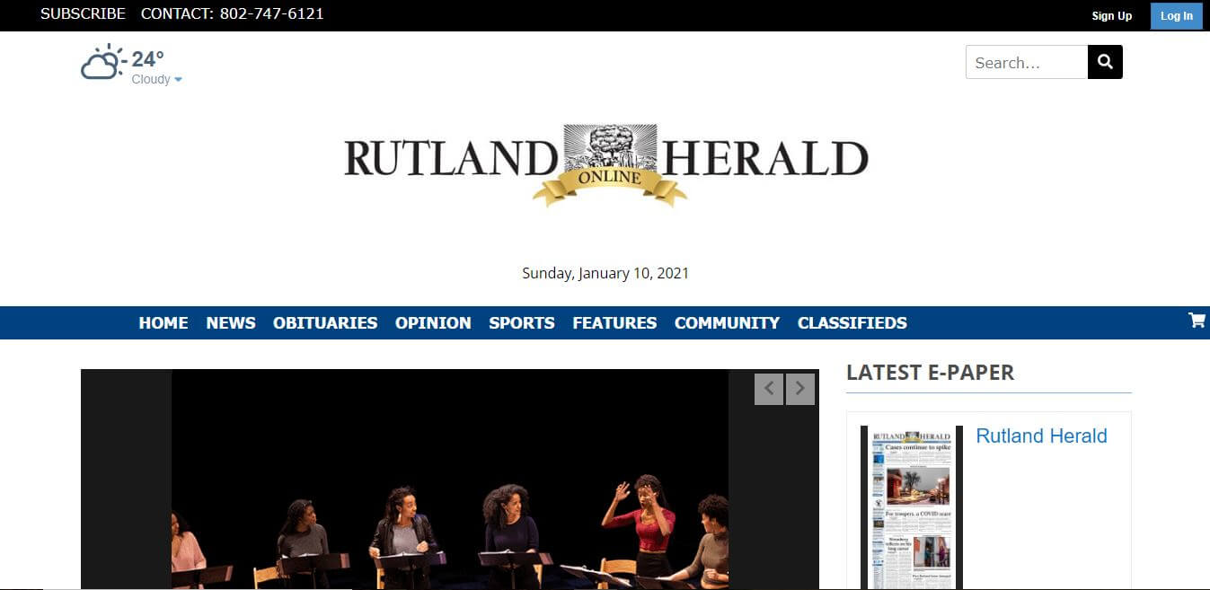 Vermont Newspapers 12 The Rutland Herald Website