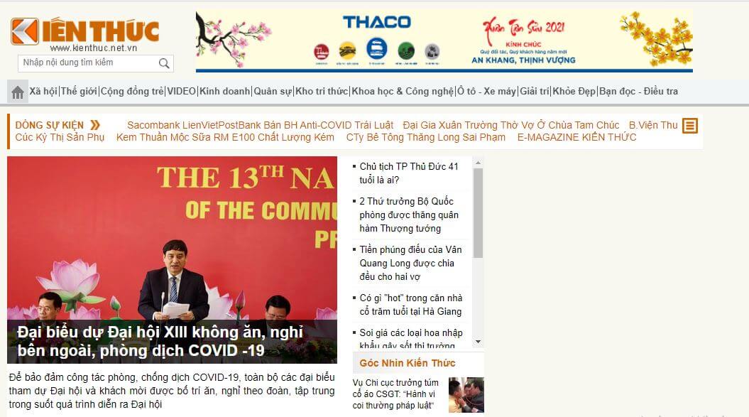 Vietnam Newspapers 14 Kien Thuc‎ website