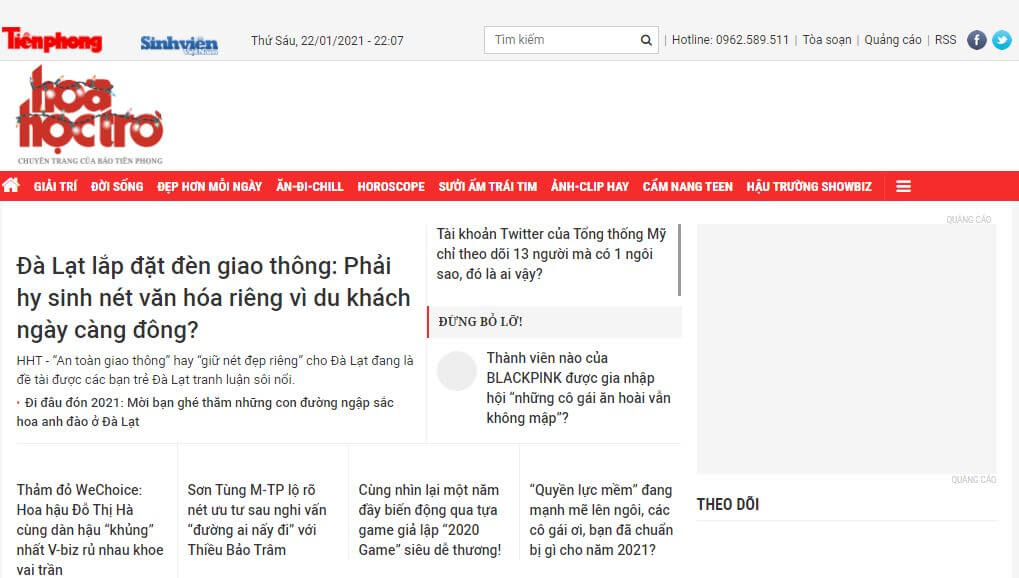 Vietnam Newspapers 16 hoahoctro tienphong website