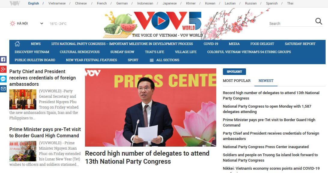 Vietnam Newspapers 18 Voice of Vietnam website