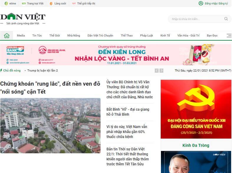Vietnam Newspapers 19 ‎Dan Viet website