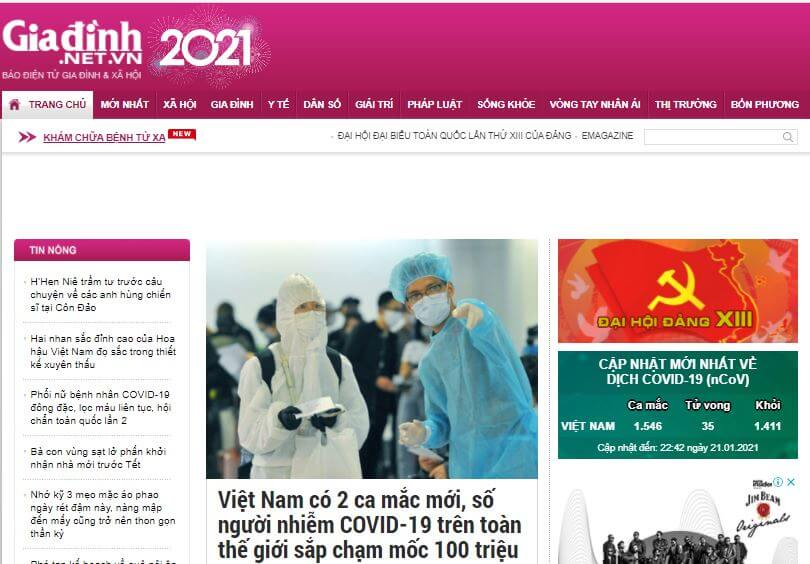 Vietnam Newspapers 26 Gia dinh‎ website