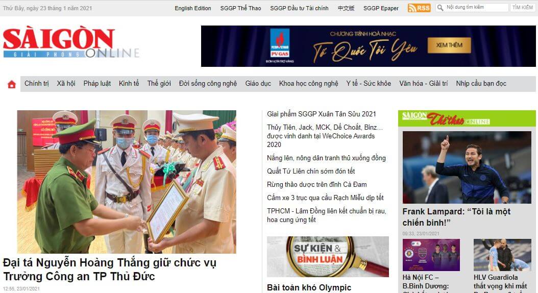 Vietnam Newspapers 30 Sai Gon Giai Phong‎‎ website