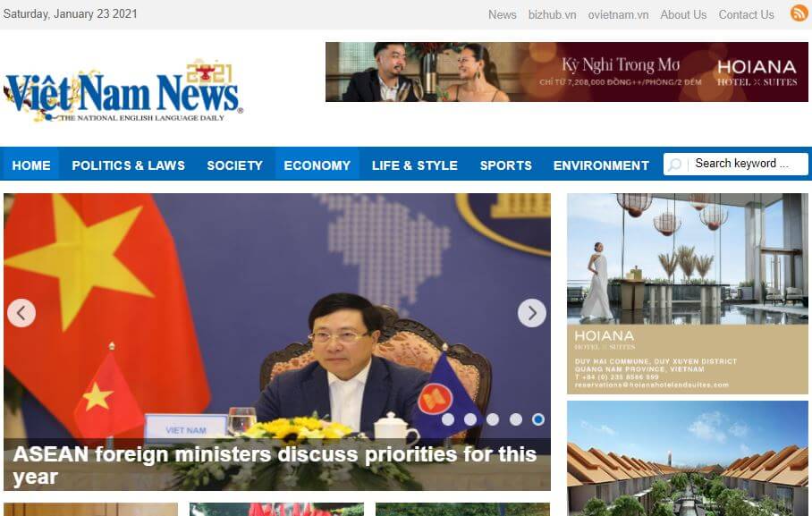 Vietnam Newspapers 36 Viet Nam News‎‎ website