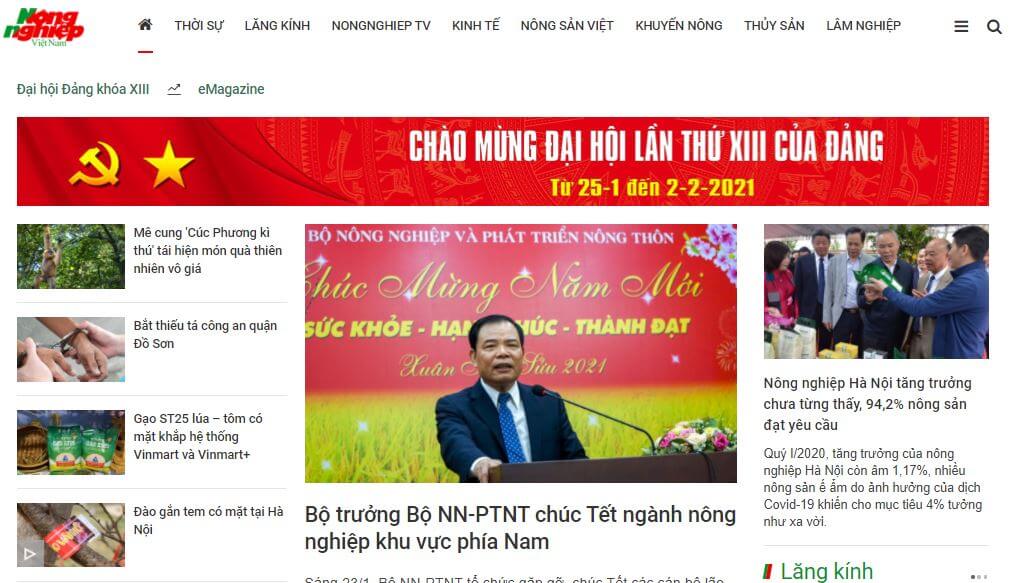 Vietnam Newspapers 39 Bao Nong Nghiep Viet Nam‎‎ website