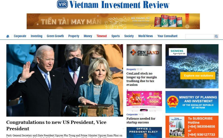 Vietnam Newspapers 46 Vietnam Investment Review website