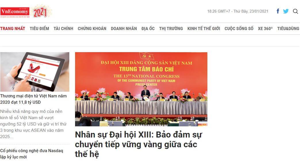 Vietnam Newspapers 49 VnEconomy website
