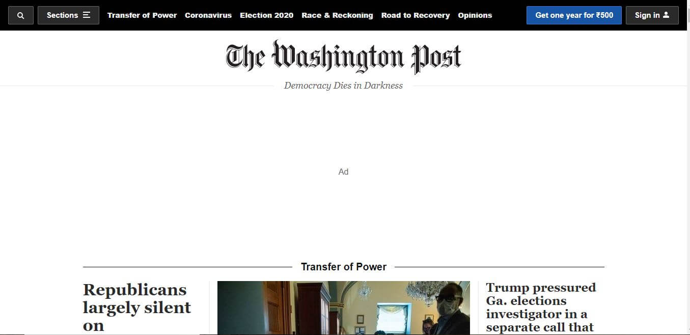 Virginia Newspapers 01 The Washington Post Website