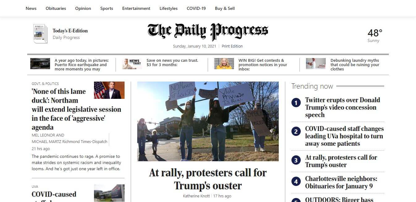 Virginia Newspapers 13 The Daily Progress Website