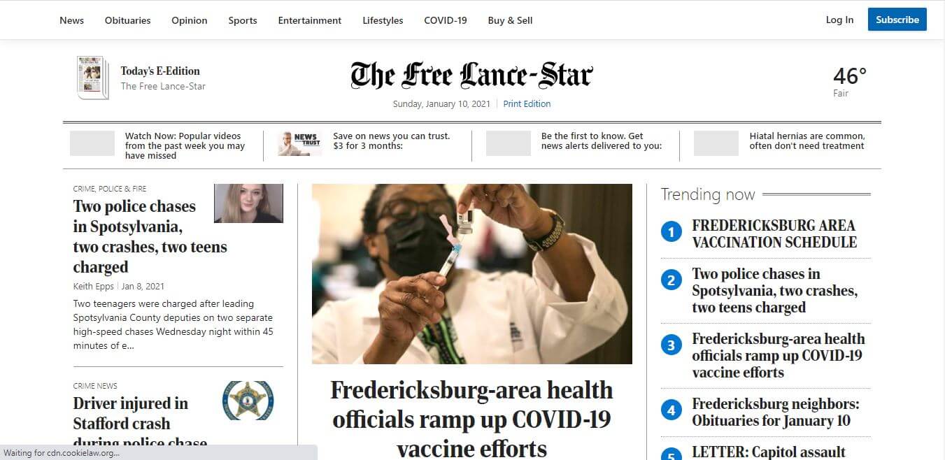 Virginia Newspapers 14 The Free Lance Star Website