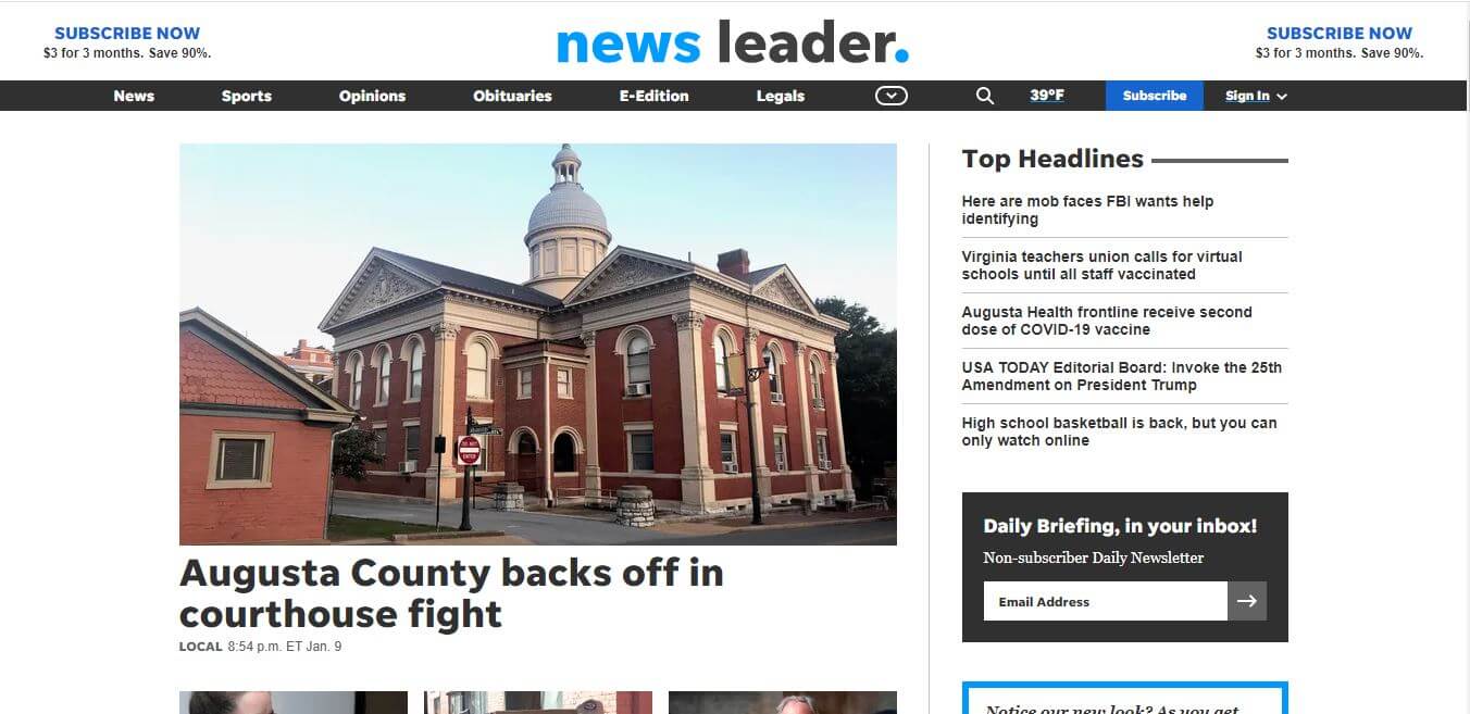 Virginia Newspapers 26 The News Leader Website