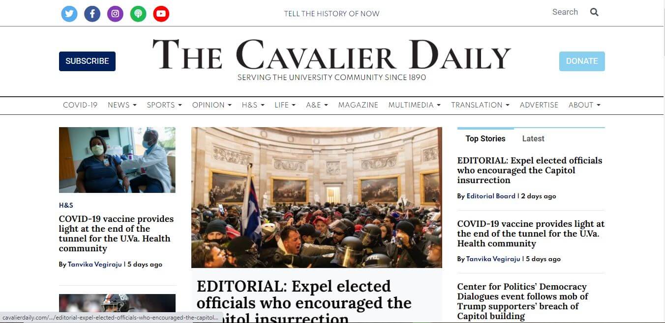 Virginia Newspapers 27 The Cavalier Daily Website