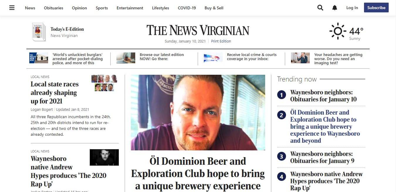Virginia Newspapers 39 The News Virginian Website