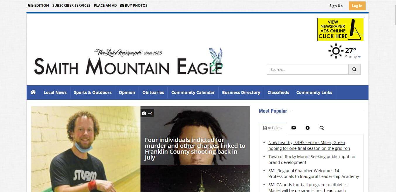 Virginia Newspapers 42 Smith Mountain Eagle Website