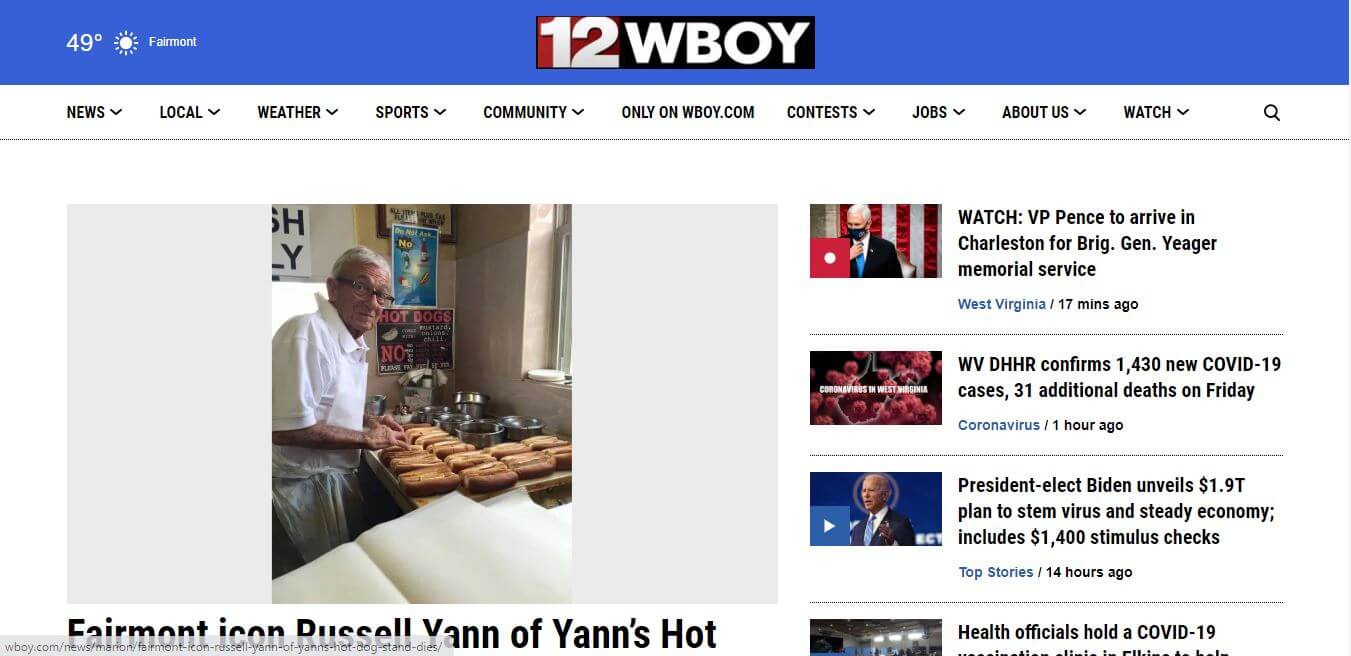 West Virginia Newspapers 04 WBOY Website