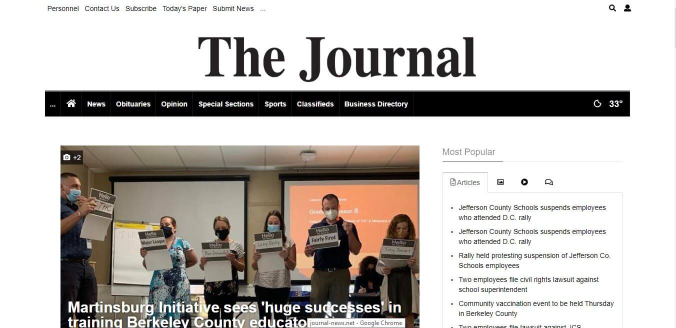 West Virginia Newspapers 16 The Journal Website
