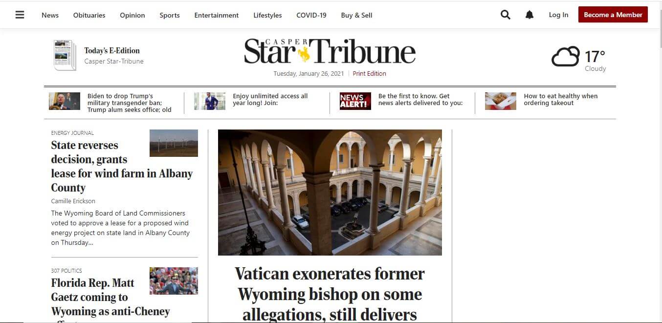 Wyoming Newspapers 01 Casper Star Tribune Website