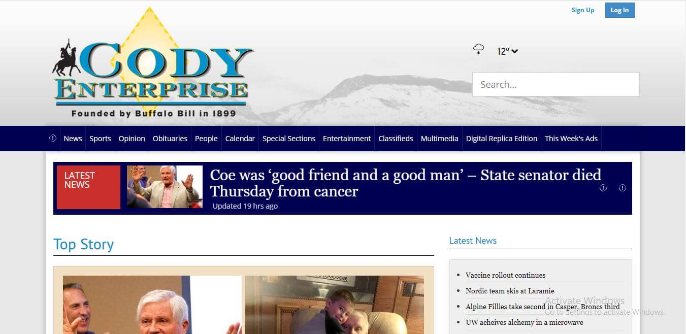 Wyoming Newspapers 11 Cody Enterprise Website