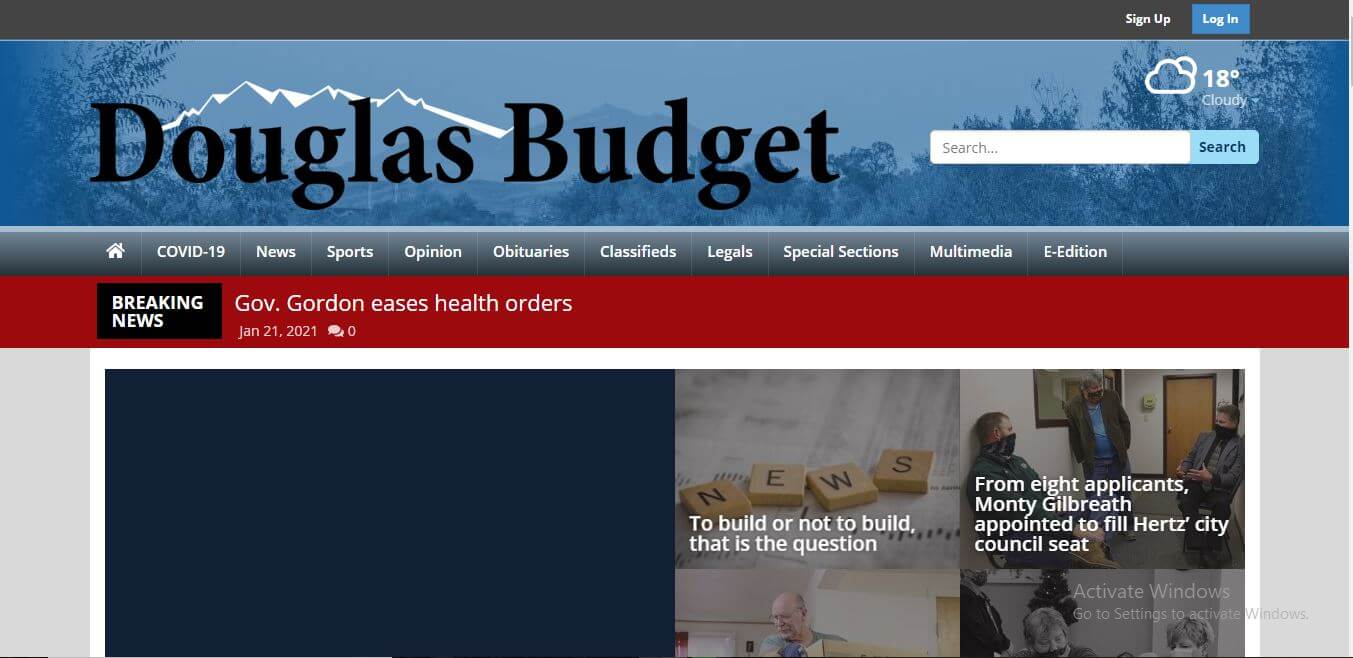 Wyoming Newspapers 14 Douglas Budget Website