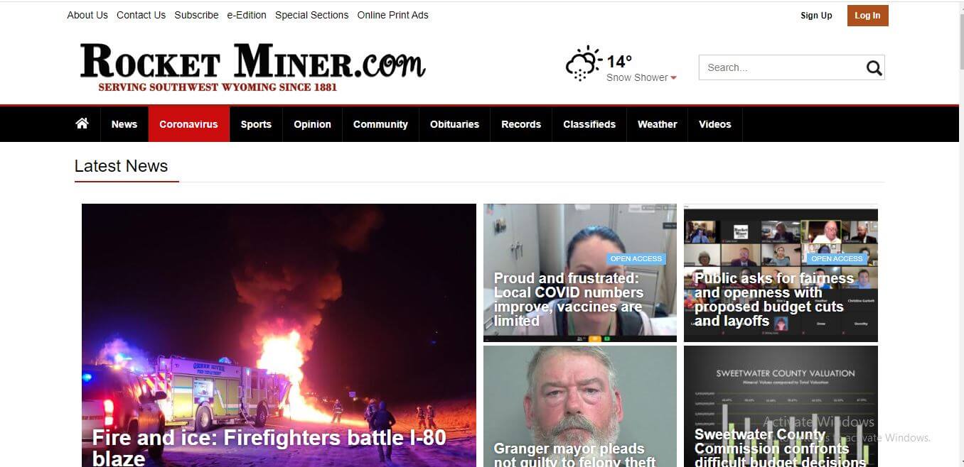 Wyoming Newspapers 18 Rock Springs Daily Rocket Miner Website