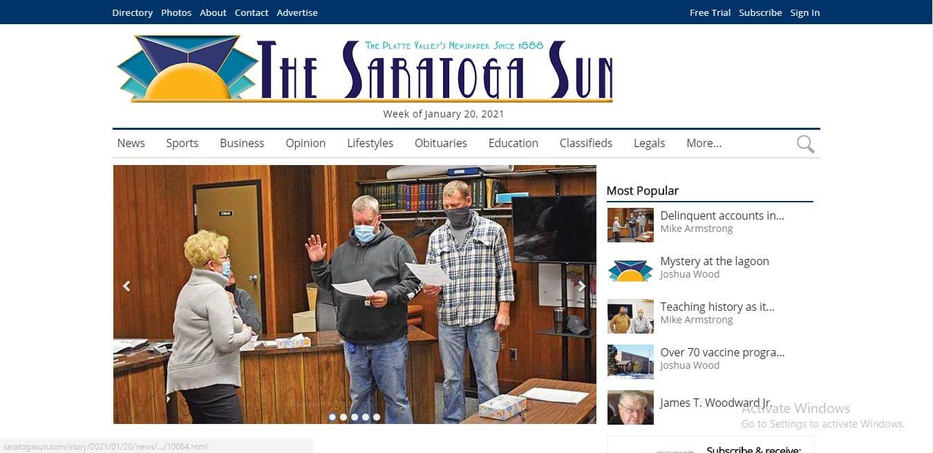 Wyoming Newspapers 26 The Saratoga Sun Website