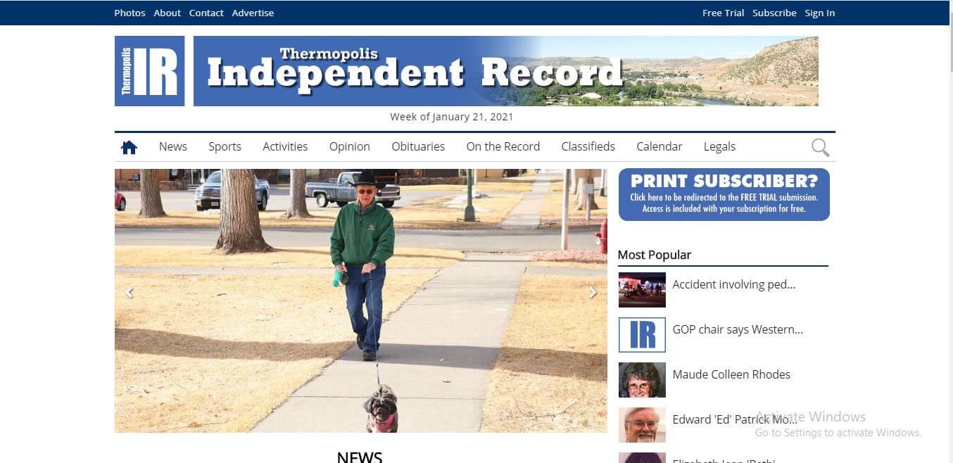 Wyoming Newspapers 27 Thermopolis Independent Record Website