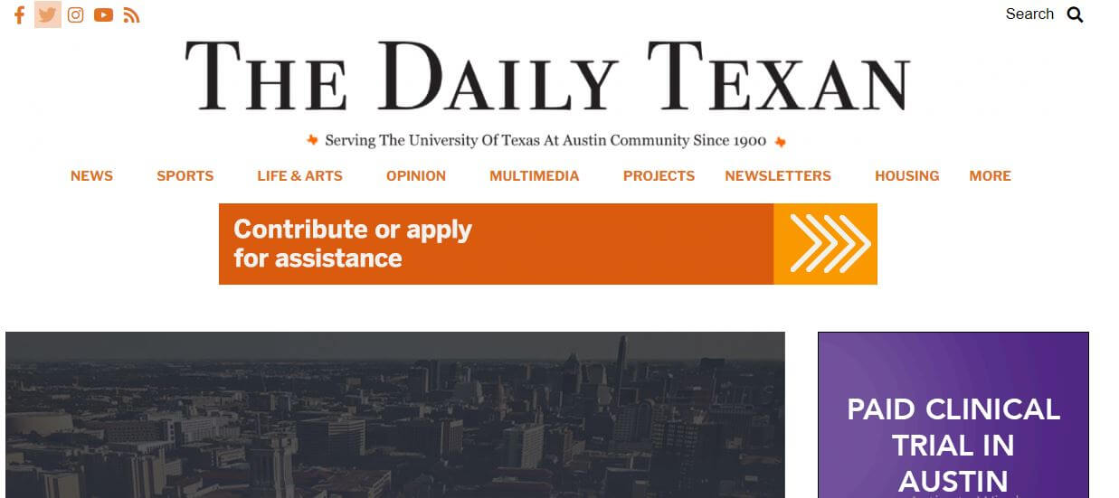 Austin newspapers 3 The Daily Texan website