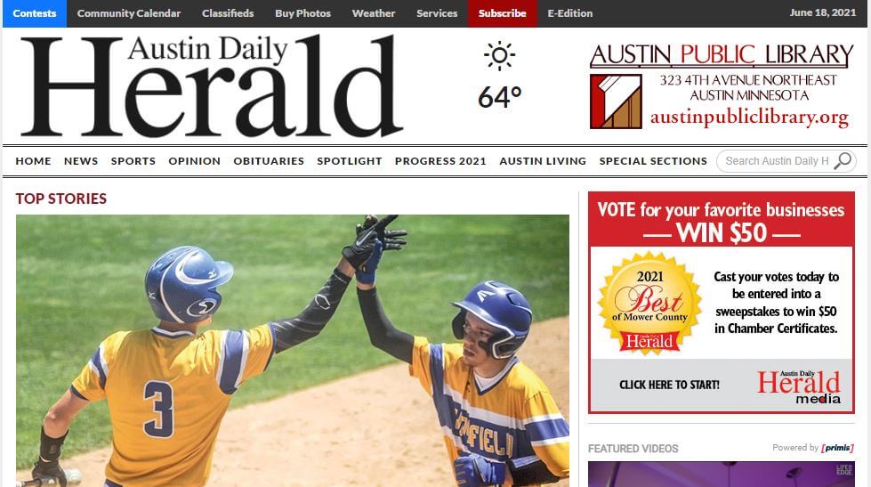Austin newspapers 4 Austin Daily Herald website