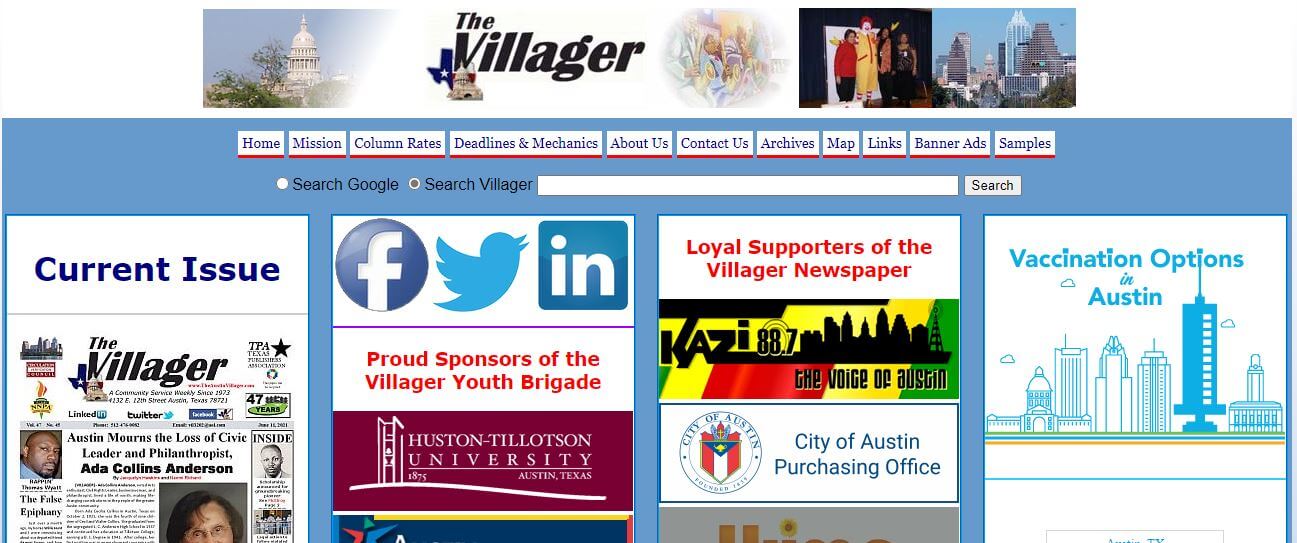 Austin newspapers 6 The Villager website
