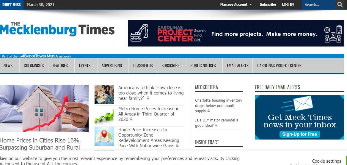 Charlotte newspapers 4 The Mecklenburg Times website