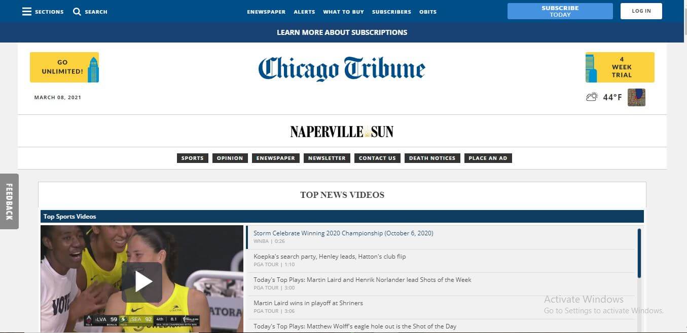 Chicago Newspapers 03 Naperville Sun Website